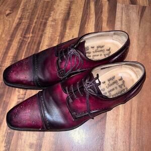 Calzoleria Harris Barney’s New York Cap Toe Wingtip Shoes Size 9 Oxblood Red